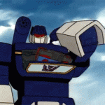 Funny animated GIF of Soundwave and his tape minions