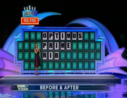 Transformers invades Wheel of Fortune