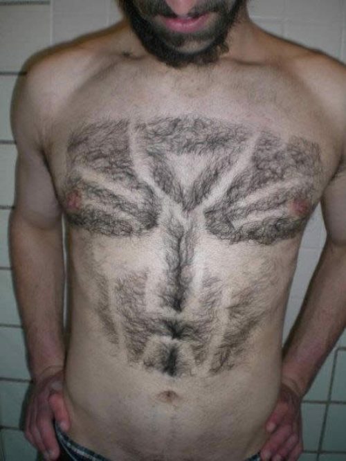 Autobot symbol made of chest hair