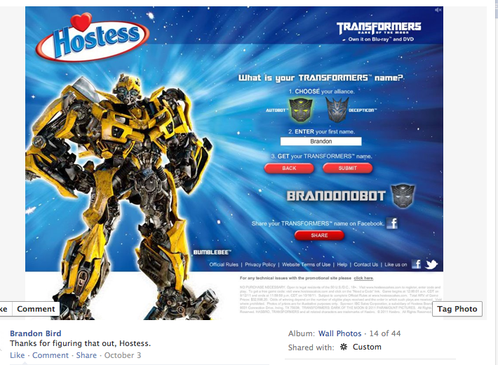 More dry humor in Transformerland – Transform your Treat winner announced, promo might as well have never happened.