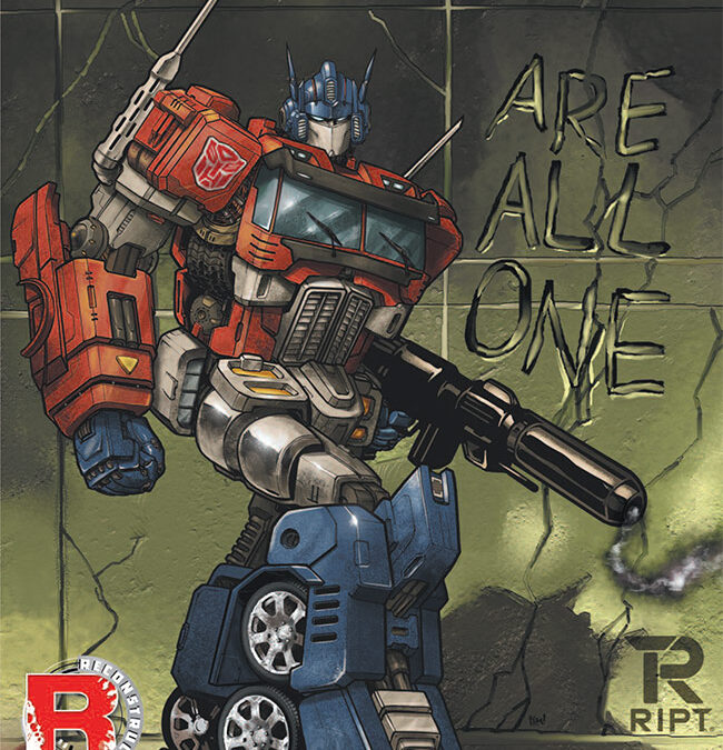 Optimus Prime #1 Retailer Exclusive Cover by RIPT Apparel Homages Shockwave